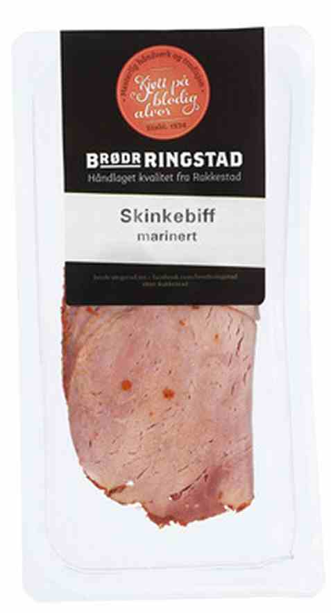 Bilde av Brødrene Ringstad Skinkebiff Marinert Skåret 100g.