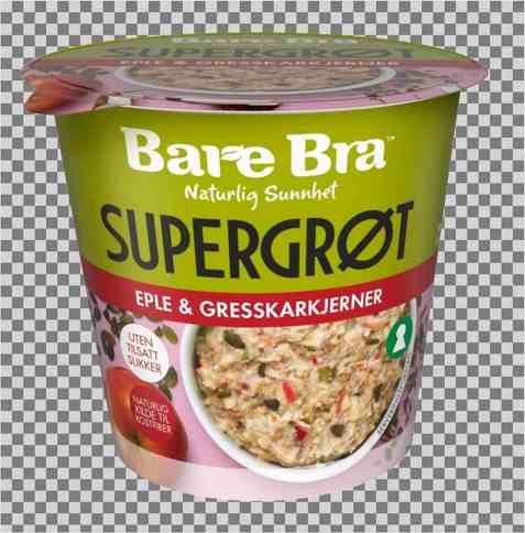Bilde av BareBra supergrøt med eple og gresskarkjerner.