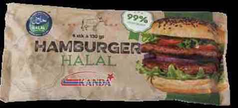 Bilde av Kanda hamburger halal 4x130gr.