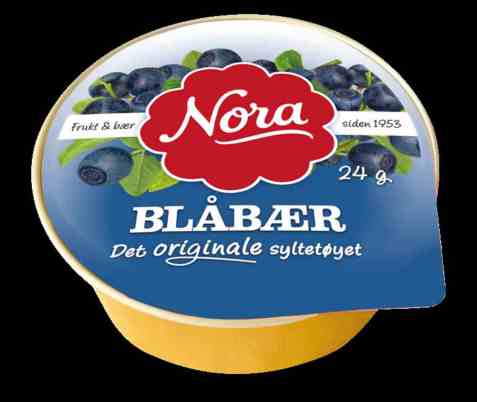 Bilde av Nora kuvertbeger blåbærsyltetøy.
