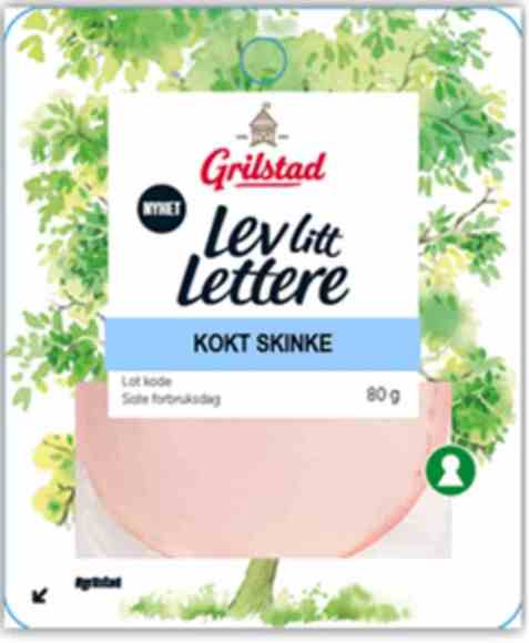 Bilde av Grilstad lev litt lettere kokt skinke.