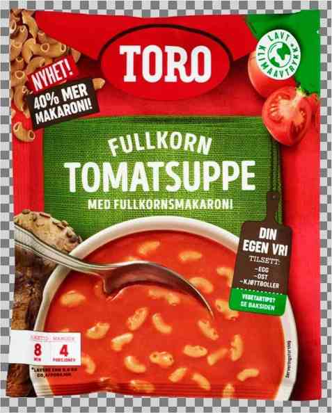 Bilde av Toro tomatsuppe Fullkornsmakaroni.