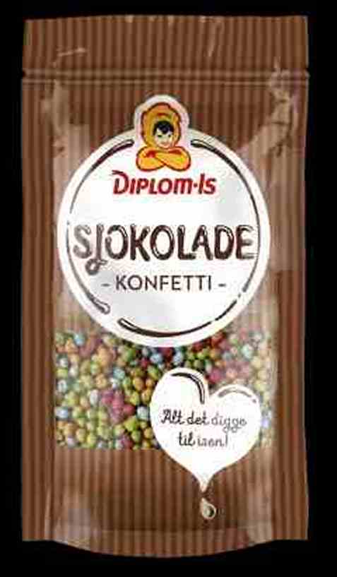 Bilde av Diplom-is sjokolade konfetti. Bilde av Diplom-is sjokolade konfetti.