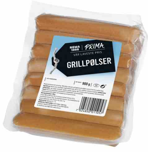 Bilde av Rema 1000 prima grillpølse 900gr.