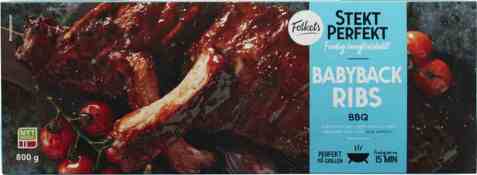 Bilde av Folkets Spareribs Babyback Bbq-marinert 800g.