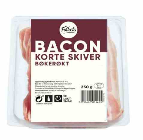 Bilde av Folkets bacon bøkerøkt skivet 250gr.