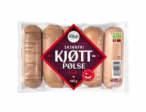 Bilde av Folkets Kjøttpølser Røkte U/Skinn 460gr.