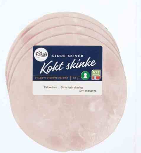 Bilde av Folkets Kokt Skinke Store Skiver 90g.
