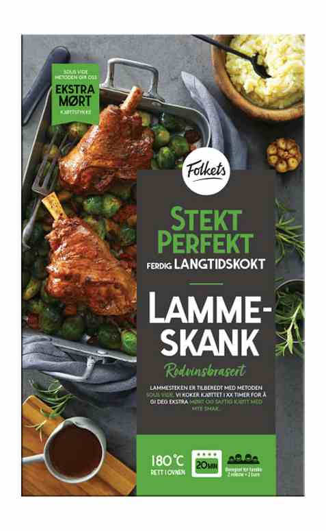 Bilde av Folkets Lammeskank Rødvinsmarinert Ca700g.