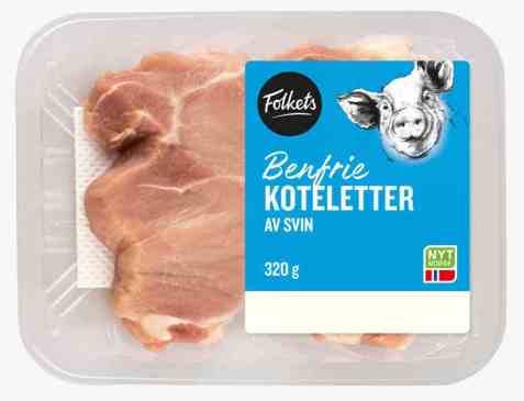 Bilde av Folkets Svinekotelett Benfri 2pk 320g.