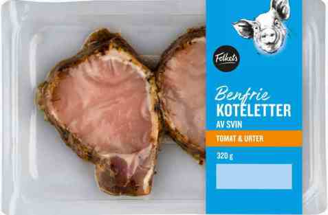 Bilde av Folkets Svinekotelett U/Ben tomat og urter 320gr.