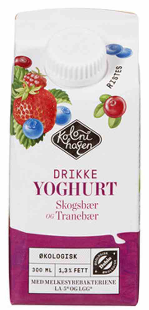 Bilde av Kolonihagen Drikkeyoghurt Skogsbær og Tranebær.