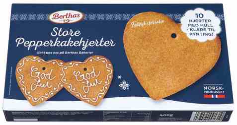 Bilde av Berthas store pepperkakehjerter 400gr.