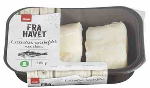 Bilde av Coop lettsaltet Torsk M/skinn Bein,360g.