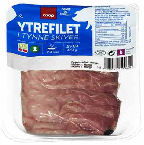 Bilde av Coop Ytrefilet av Svin i Tynne Skiver 370g.