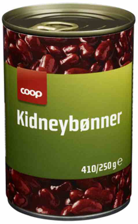 Bilde av Coop kidneybønner 410g. Bilde av Coop kidneybønner 410g.