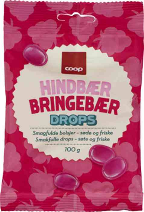Bilde av Coop Bringebær drops 100gr.