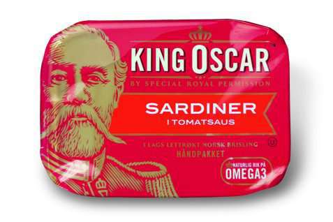 Bilde av King Oscar sardiner i tomatsaus.