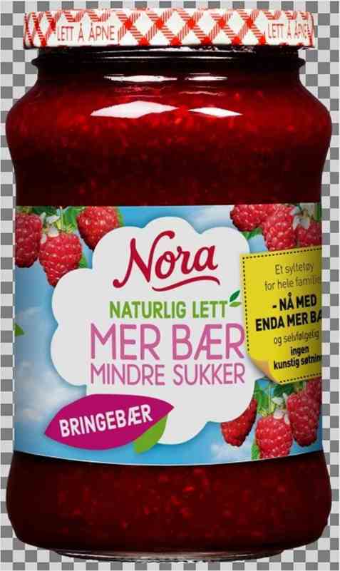 Bilde av Nora Naturlig lett bringebærsyltetøy.