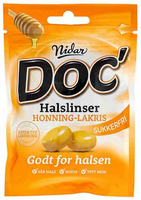 Bilde av Nidar Doc Halslinser Honning-lakris.