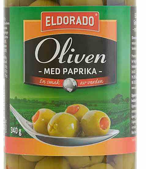Bilde av Eldorado oliven grønn med paprika.