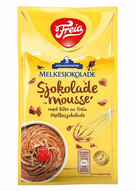 Bilde av Freia sjokolademousse med sjokoladebiter.