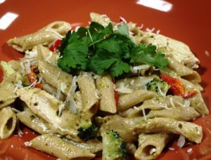 Prøv også Pasta penne med pesto og kylling.