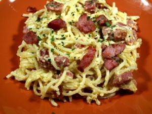 Prøv også Spaghetti alla Carbonara 2.