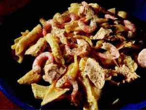 Prøv også Penne carbonara med kylling, reker og endivie.