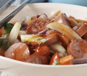 Prøv også Kyllingpølsewok.
