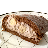 Rullekake med banan-sjokoladefyll oppskrift.