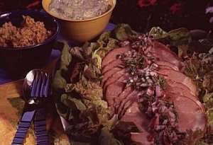Prøv også Urtemarinert skinke med rød og grønn pesto.