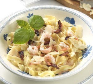 Prøv også Pasta carbonara med reker.