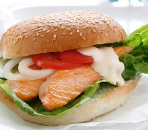 Prøv også Burger med laks.