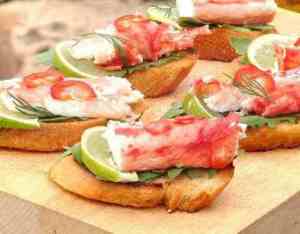 Prøv også Kongekrabbe på crostini.