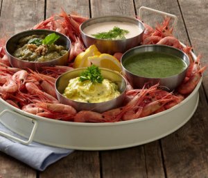 Prøv også Reker med smakfulle sauser.