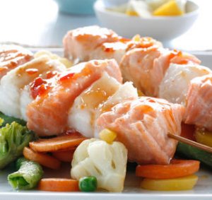 Prøv også Sweet chili marinerte fiskespyd.