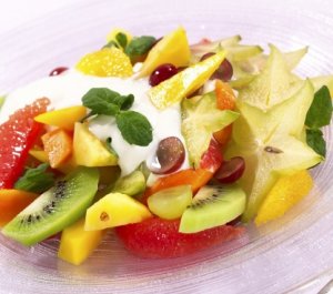 Prøv også Fruktsalat med vaniljekesam.
