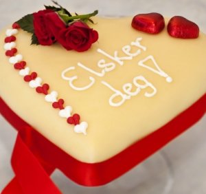 Prøv også Valentine kake.