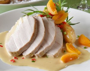 Prøv også Kalkunfilet med chilibakte mandelpoteter.