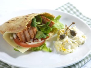 Prøv også Pitabrød med grillet laks.