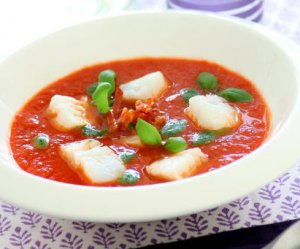 Prøv også Tomatsuppe med skrei, parmesan og pepperoni.