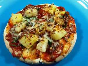 Prøv også Pitapizza med ananas.