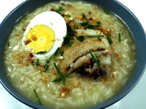 Prøv også Arroz Caldo.