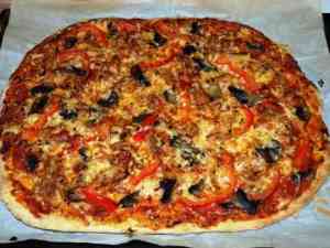 Prøv også Pizza med marinert kylling og sopp.