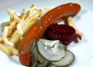 Prøv også Pølser med pommes frites.