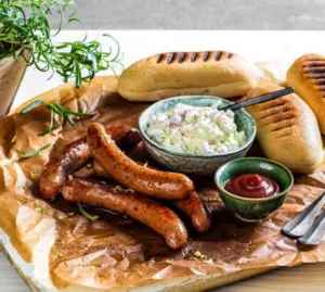 Prøv også Kyllingpølse med løksalat.