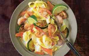 Prøv også Kremet tagliatelle med scampi og grønnsaker.