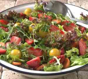 Prøv også Sommersalat med jordbær og cherrytomater.