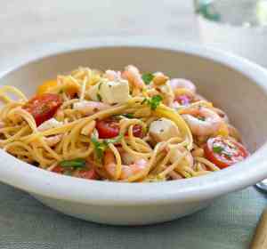 Prøv også Spaghetti med reker og fetaost.